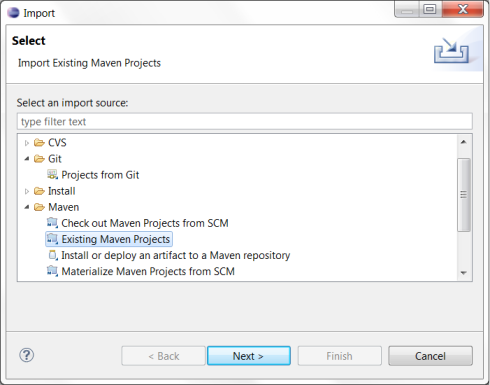 ImportExistingMavenProject