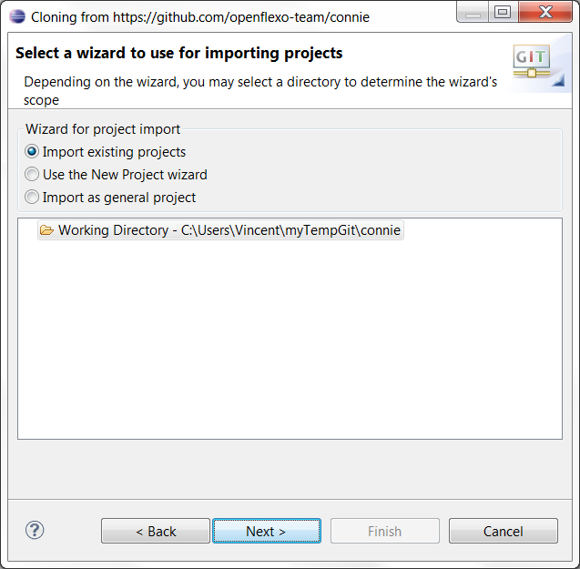 OpenflexoGitConnieImportProject